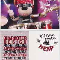 Postcards, 7, puppets designed & fabricated by Puppet Heap, 720 Monroe St., Hoboken, issued 2009-2010.