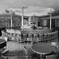 B+W photo of the Serpentine Bar in the Union Club, Hoboken, no date, ca. 1949-1955.