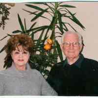 Color photo of Joseph and Gloria Cadolino, collectors of Frank Sinatra items donated to the museum, Fall, 2002.