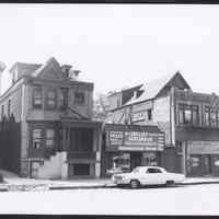 B&W photo of apartment building and commercial buildings at 388-392 Clinton Avenue, Newark.