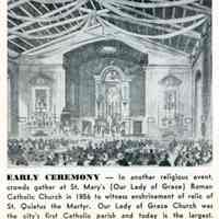 Reference image: Etching of ceremony at Saint Mary