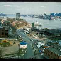 Color slide of aerial view from River & 3rd looking NE