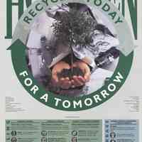 Poster: Hoboken Recycles Today. Issued by City of Hoboken, no date, ca. 1988-1989.
