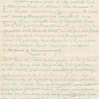 Single lined leaf with holographic text copied by Florence Miller of land surveys regarding 716 Bloomfield St, no date, ca. 1960.