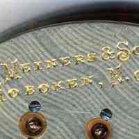          detail back, bottom, maker's mark: G. Meiners & Son, Hoboken, N.J.
   
