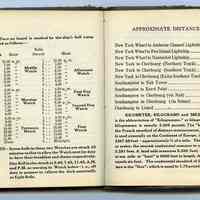          Time on board; distances; metric measurements, etc.
   