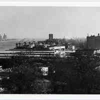 B+W photo of northeast Hoboken taken from Union City/Weehawken, Hoboken, n.d., probably 1970.