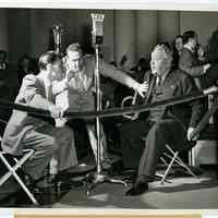 Sinatra photo: Frank Sinatra with Lauritz Melchior plus Jerry Lester rehearsing for radio program, New York, N.Y. March 29, 1943.