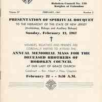 Newsletter: Hoboken Knight, Council No. 159 Knights of Columbus, Hoboken, 9 issues, 1967-1971.