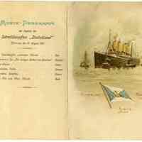 Menu: S.S. Deutschland, Hamburg-Amerika Linie, Wednesday, August 14, 1901.