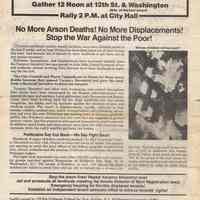 Handbill: March Against Arson-for-Profit. Sat. Nov. 14 (1981.)