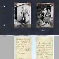          22; 23: 1928; man; woman outside cottage (+ back inscriptions)
   