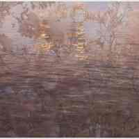 Postcard: "The River Runs Two Ways. Artwork by Sherrard Bostwick." HHM Upper Gallery exhibition, 2010.