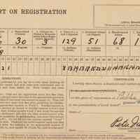 Report on Registration, Public School No. 7, Division [Local Board] #1, Hoboken, N.J., no date (Sept. 1918.)