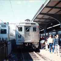 Color photo of the NJ Transit Train Festival, Hoboken 1989.