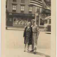 B+W photo "Mom & I"; Amelia Craig & son Joe Craig, in 300 block Washington St. May 30, 1944.