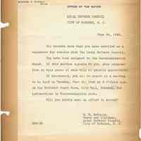          leaf 11 form letter Local Defense Council, June 25, 1942; McFeely
   