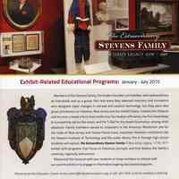 Brochure: Exhibit-Related Educational Programs: Jan. - July 2015. Hoboken Historical Museum, Hoboken, N.J.