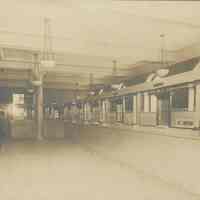 Sepia-tone photo of the customer lobby of the Hoboken Bank for Savings, Hoboken, no date, ca. 1890-1900.