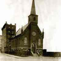 B+W photo of the Scandinavian Lutheran Church, new building, at the southwest corner of 9th & Clinton Sts., ca. late 1890