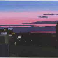 Postcard: Tim Heins. Cityscapes: A View from Neumann. Hoboken Historical Museum. May-July 2008.