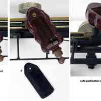          wood handle with battery compartment, cover & pushbutton control
   