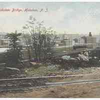 Postcard: Crossing Hoboken Bridge, Hoboken, N.J. Postmarked Aug. 30, 1907.