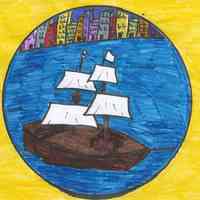 Drawings: artwork for winning flags in "Design-a-Hoboken-Flag Contest" sponsored HHM, May 2009.