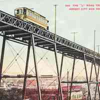 Postcard: Trolley, Jersey City, NJ