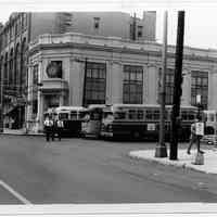 B+W photo of Fourteenth & Washington Sts. looking northwest, Hoboken, n.d., ca. 1965-1969.