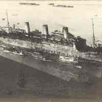 Postcard: Ship in Harbor, Hoboken, NJ