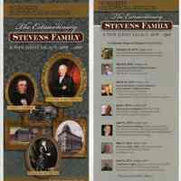 Postcard announcements, 2: The Extraordinary Stevens Family, A New Jersey Legacy: 1776-1911. HHM, Jan. 25-July 6, 2015.