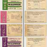Tickets, monthly commutation, 4: Erie Lackawanna Railway, Hoboken to suburban stations, various dates 1973.