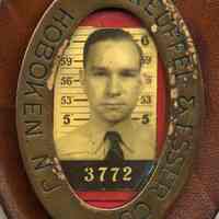 Keuffel & Esser Co., Hoboken, N.J. employee photo identification badge of Arthur E. Miller of Hoboken, n.d., ca. 1940-1950.