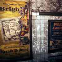 Digital color image of an interior wall of the now-closed 19th Street PATH (Hudson & Manhattan) station in New York City, ca. 1987.