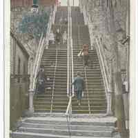 Postcard: 100 Steps from Hoboken to Jersey City, N.J. Postmarked May 5, 1915.