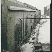 B+W photo of buildings, interiors and exteriors, of the Bethlehem Steel Shipyard, Hoboken Division, no date (ca 1990.)