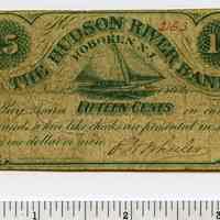 Paper money (fractional scrip): Fifteen cents. The Hudson River Bank, Hoboken, N.J. Nov. 1st 1862. No. 263.