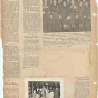          leaf 30 back: newsclippings, 1954 to 1957; photo cake sale 1954
   