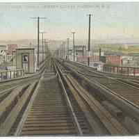 Postcard: View Down the "L" Road Trestle, Jersey City to Hoboken, N.J. Postmarked March 19, 1907.