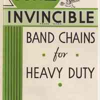 Brochure: K&E Invincible Band Chains for Heavy Duty. Keuffel & Esser Co., N.Y. & Hoboken, n.d., ca. 1927-1936.