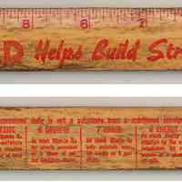 Wood ruler, 12", advertising Wonder Bread, (Hoboken), n.d., ca. 1950-1970.