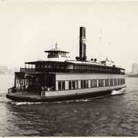          B+W photo of ferry Scranton approaching Lackawanna Terminal, Hoboken, n.d., ca. 1950s. picture number 1
   