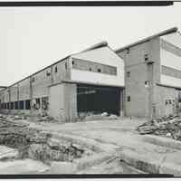 B+W photo of buildings, interiors and exteriors, of the Bethlehem Steel Shipyard, Hoboken Division, no date (ca 1990.)