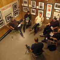 Color photos, 5, of rehearsal for LaRusso play reading, Hoboken Historical Museum, Hoboken, May 10, 2007.