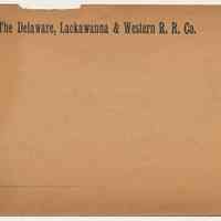 Envelope: The D.L.& W. R.R. Co., Unused; n.d., ca. 1910-1920.