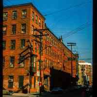 Color slide of eye-level view of the former Keuffel and Esser Manufacturing Complex on 3rd between Adams and Grand looking E