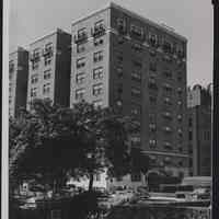 B&W photo of apartment building at 157 South Harrison Street, East Orange.