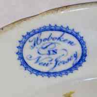          detail - plate bottom - mark: Hoboken in New Jersey
   