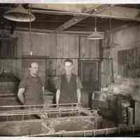 Sepia-tone photo of workshop interior at Autographic Register Co., 10th & Clinton Sts., Hoboken, March 22, 1923.
